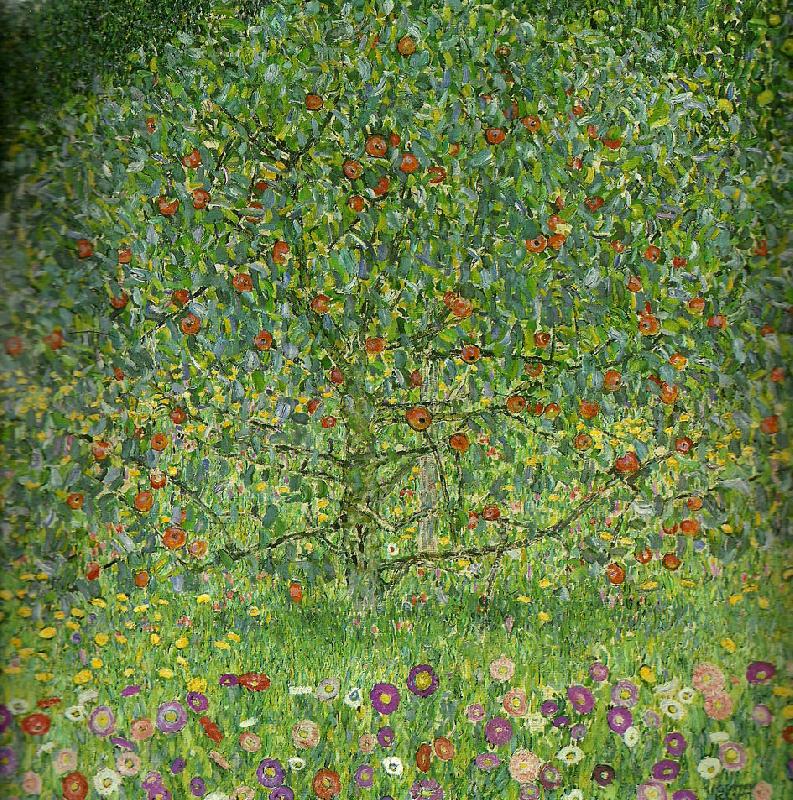 Gustav Klimt appletrad i oil painting image